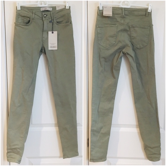 Zara Denim - Zara Olive Mid Rise Skinny Stretch Jeans Sz 24